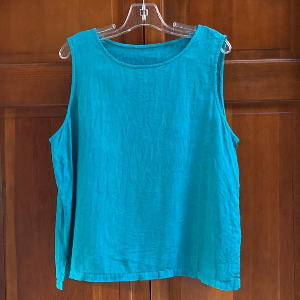 CP Shades Sleeveless Tank Top  - Linen - Aqua Blue - Size XL